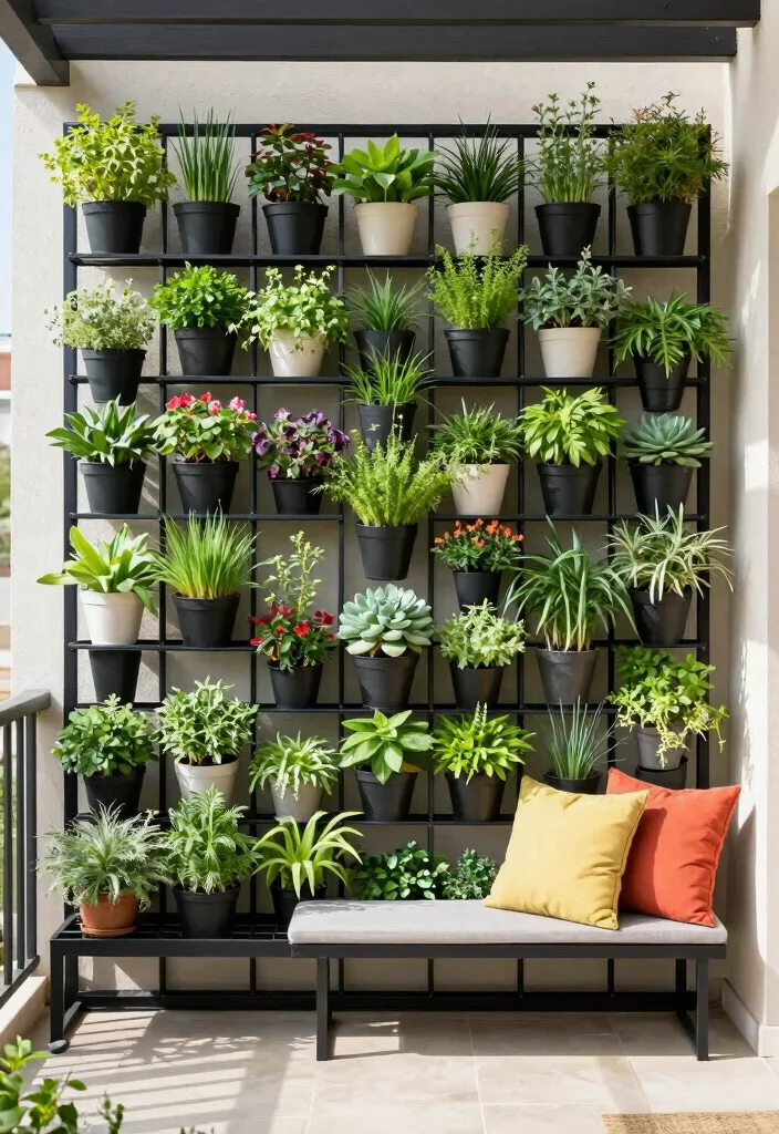 12 Porch Planter Ideas for Welcoming Entryways 4. Vertical Garden Grid 0
