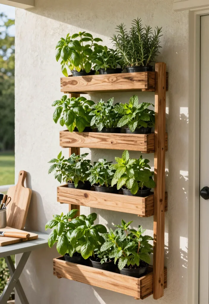 12 Porch Planter Ideas for Welcoming Entryways 7. Vertical Herb Garden 0