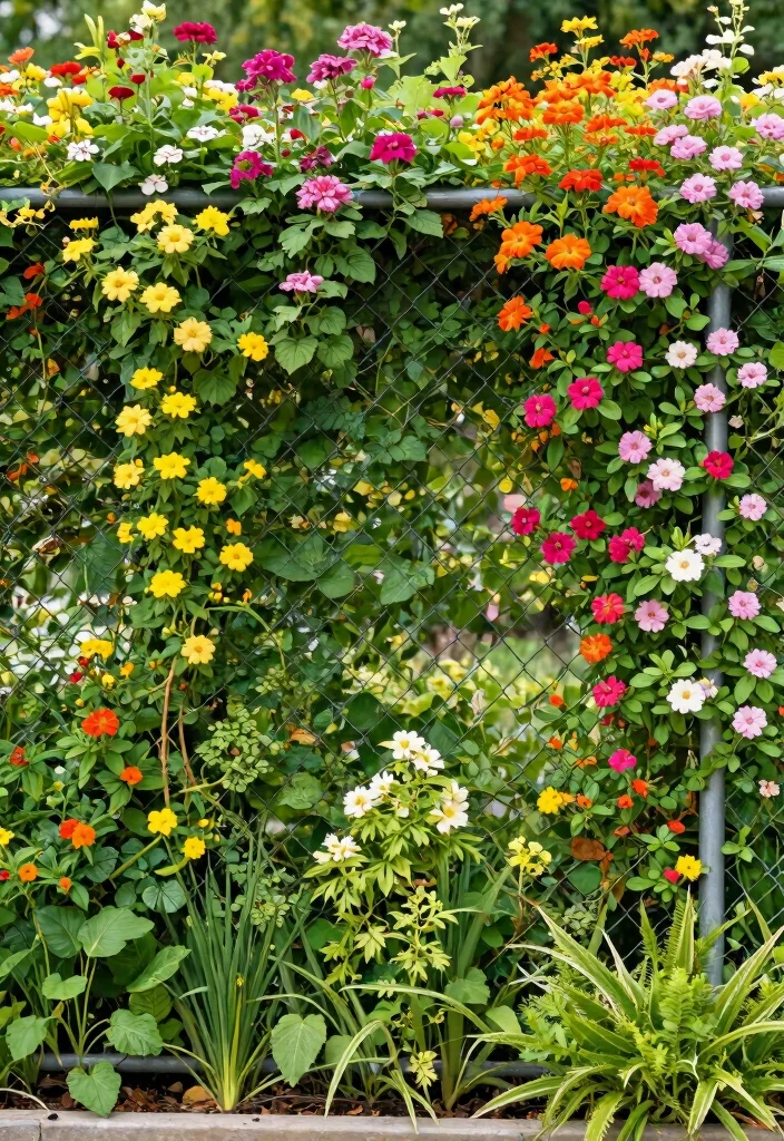 12 Privacy Fence Ideas on a Budget That Actually Work 29 12 Privacy Fence Ideas on a Budget That Actually Work 9. Chain Link with Climbing Plants 0