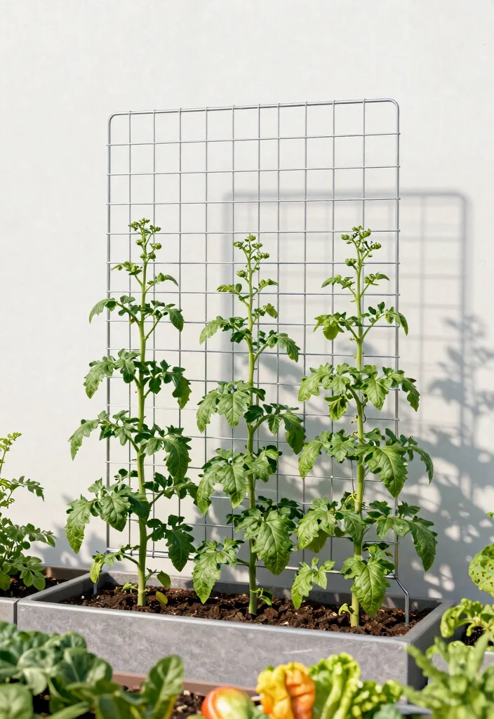 12 Raised Bed Trellis Ideas for Compact Vegetable Gardens 5. Wire Grid Trellis 0