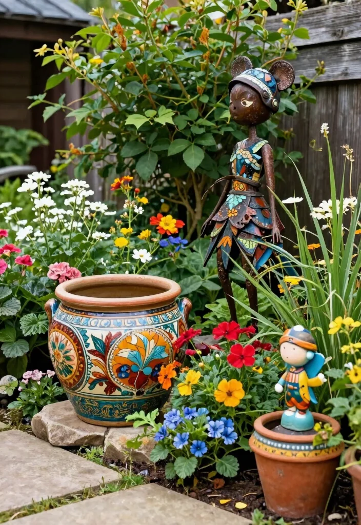 12 Relaxing Backyard Ideas for Calm and Comfortable Spaces 11. Add Outdoor Art and Sculptures 0