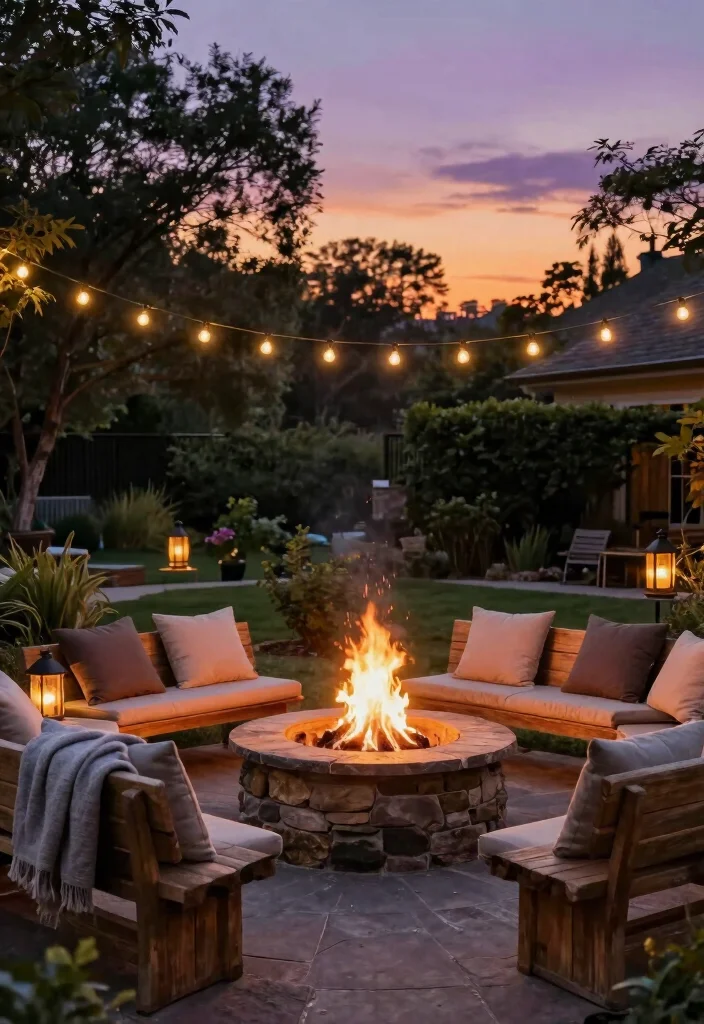 12 Relaxing Backyard Ideas for Calm and Comfortable Spaces 2. Add a Fire Pit Area 0