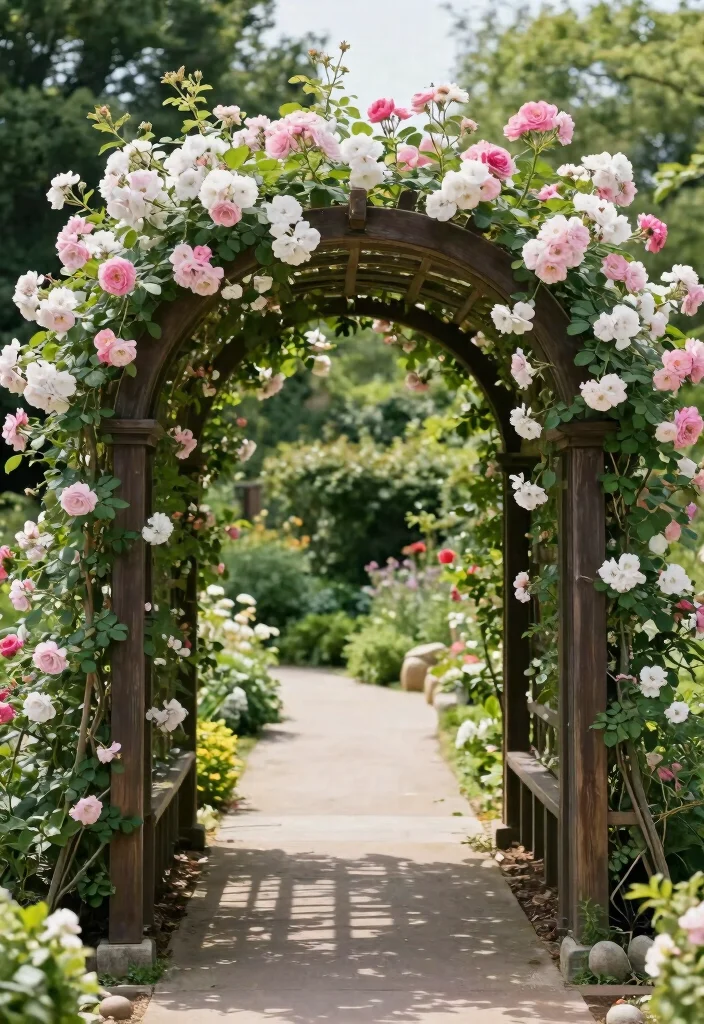 12 Rose Trellis Ideas for Elegant Garden Displays 1 12 Rose Trellis Ideas for Elegant Garden Displays 1. Elegant Arched Trellis 0