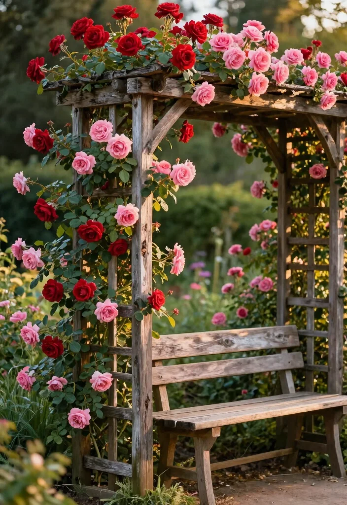12 Rose Trellis Ideas for Elegant Garden Displays 2 12 Rose Trellis Ideas for Elegant Garden Displays 2. Rustic Wooden Trellis 0