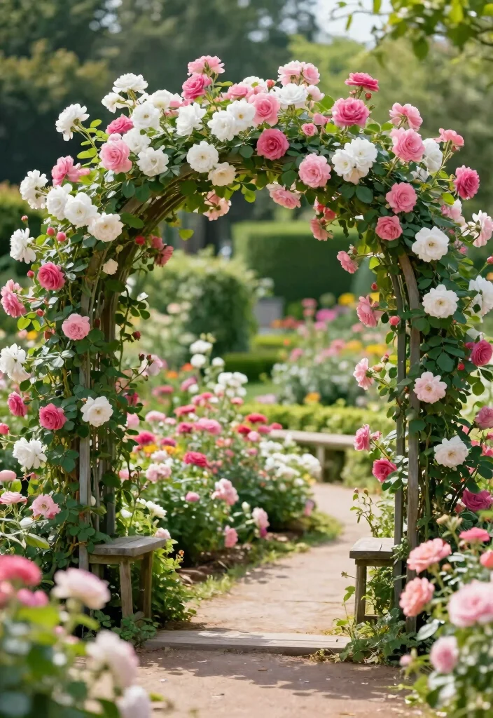 12 Rose Trellis Ideas for Elegant Garden Displays 37 12 Rose Trellis Ideas for Elegant Garden Displays 7. Round Trellis for a Whimsical Touch 0