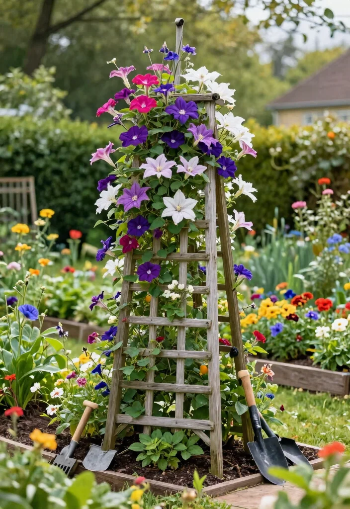 12 Simple Backyard Ideas That Are Easy to Build and Maintain 8. Trellis for Climbing Plants 0