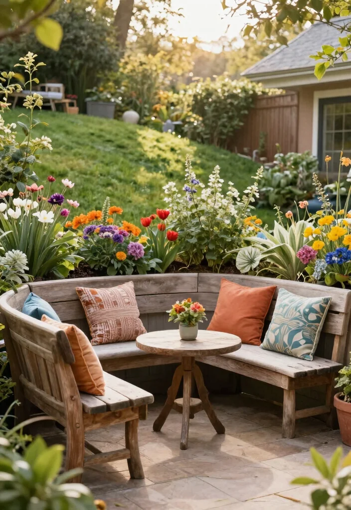 12 Sloped Backyard Ideas on a Budget That Work 10. Incorporate a Seating Area 0