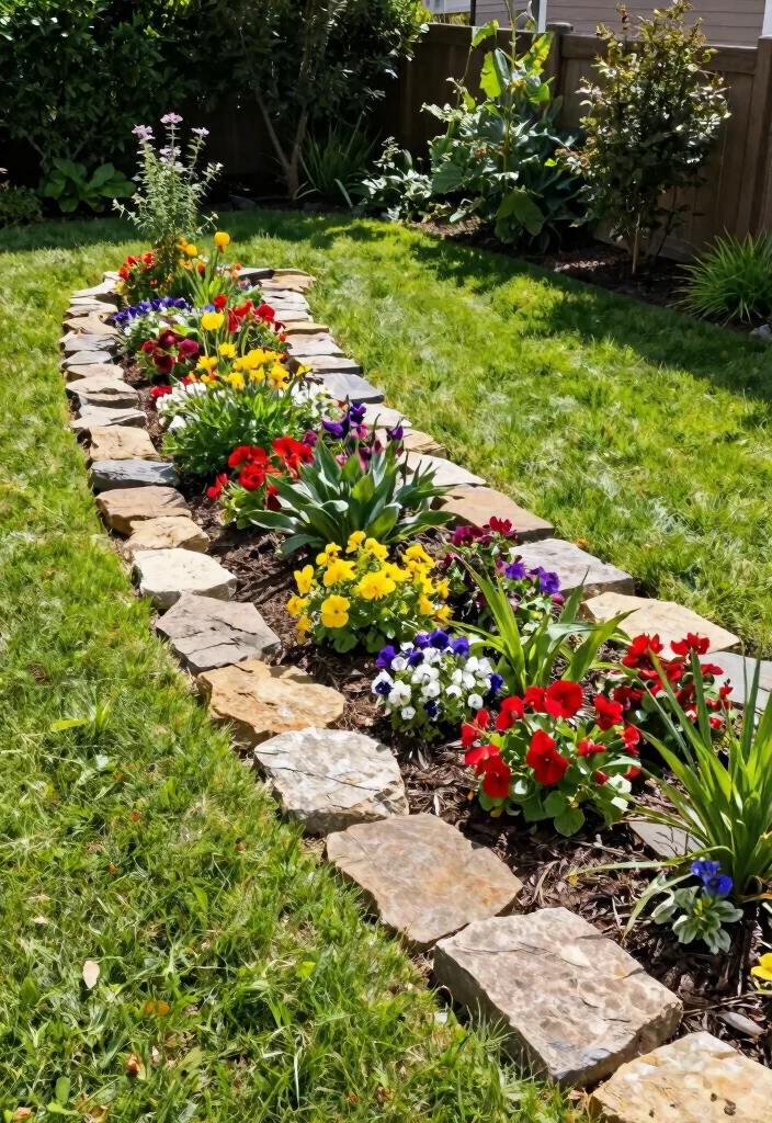 12 Sloped Backyard Ideas on a Budget That Work 9. Install Garden Edging 0