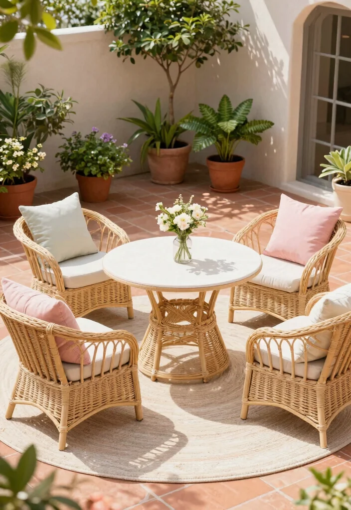 12 Small Outdoor Patio Ideas That Feel Open and Airy 2. Light Colored Furniture 0