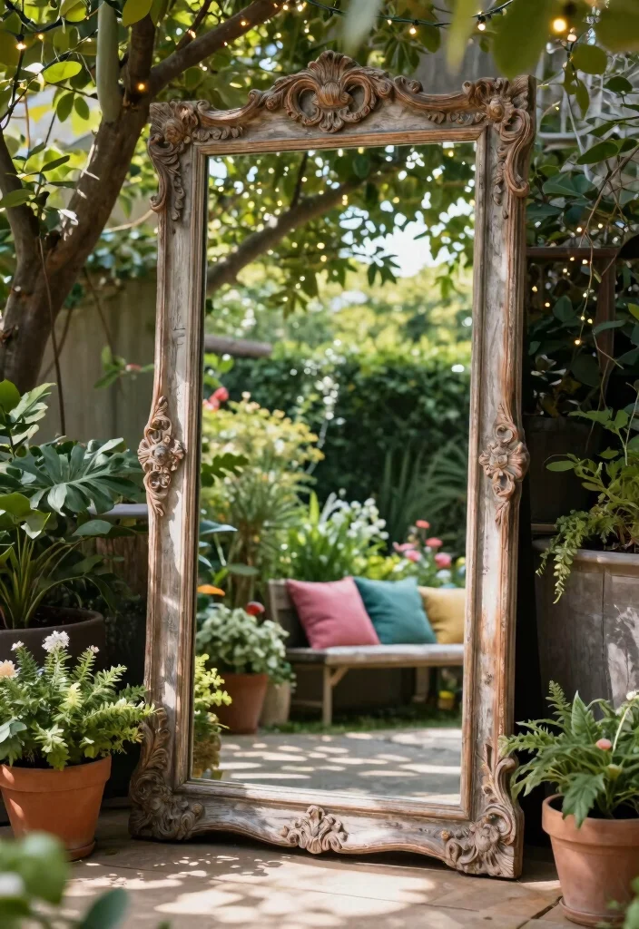 12 Small Outdoor Patio Ideas That Feel Open and Airy 4. Mirrors for Reflection 0