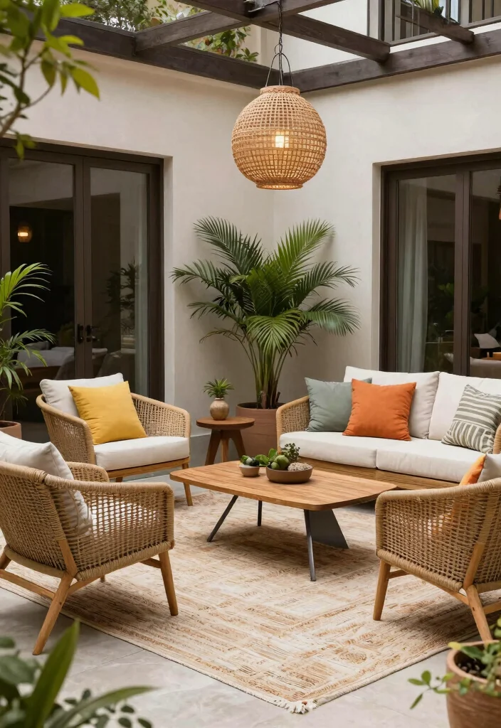 12 Small Outdoor Patio Ideas That Feel Open and Airy 6. Layered Textures 0