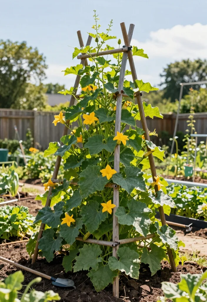 12 Squash Trellis Ideas for Vertical Vegetable Gardens 1. Classic A Frame Trellis 0