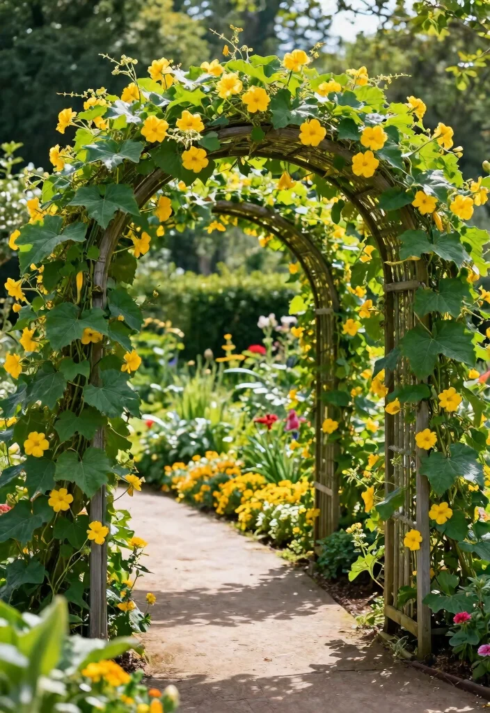 12 Squash Trellis Ideas for Vertical Vegetable Gardens 4. Archway Trellis 0
