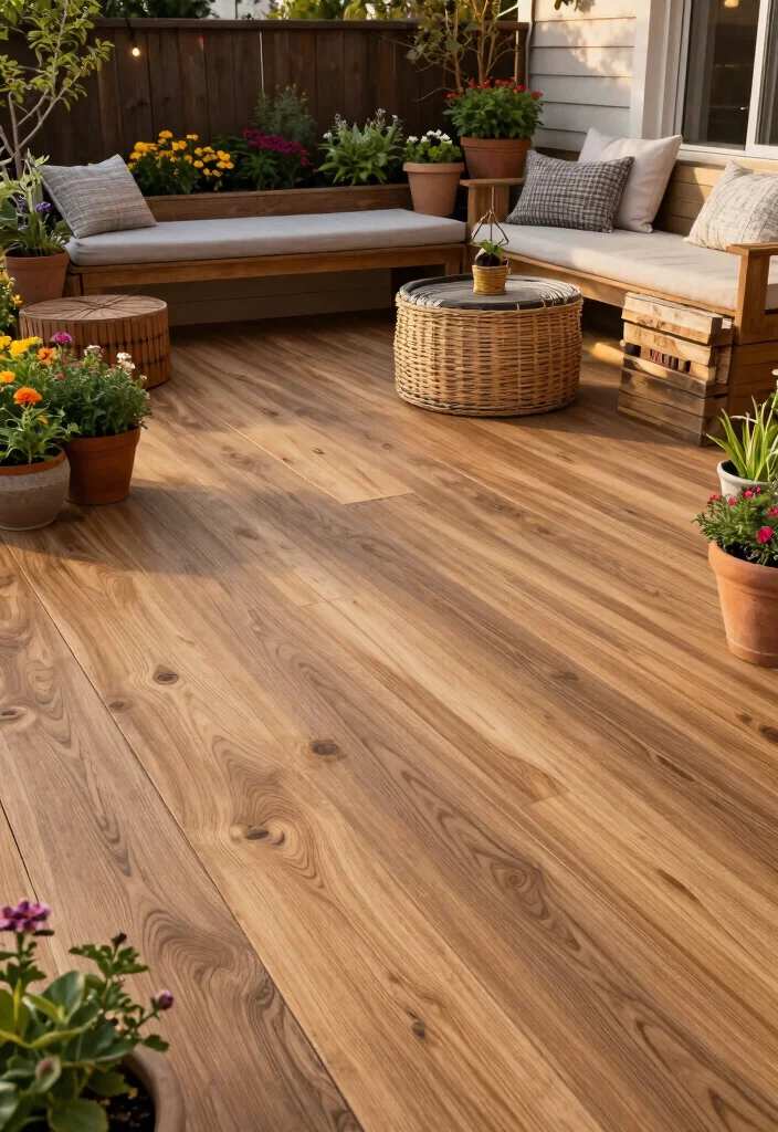 12 Stamped Concrete Patio Ideas for Decorative Surfaces 5. Wood Look Stamped Concrete 0