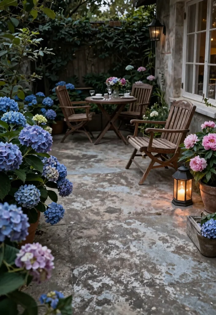 12 Stamped Concrete Patio Ideas for Decorative Surfaces 8. Vintage Charm with Weathered Finish 0