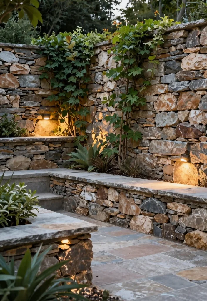 12 Stone Patio Ideas for Timeless Natural Style 60 12 Stone Patio Ideas for Timeless Natural Style 10. Stacked Stone Walls 0