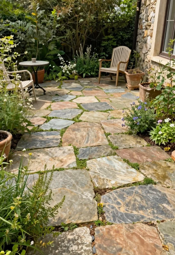 12 Stone Patio Ideas for Timeless Natural Style 47 12 Stone Patio Ideas for Timeless Natural Style 7. Reclaimed Stone Charm 0