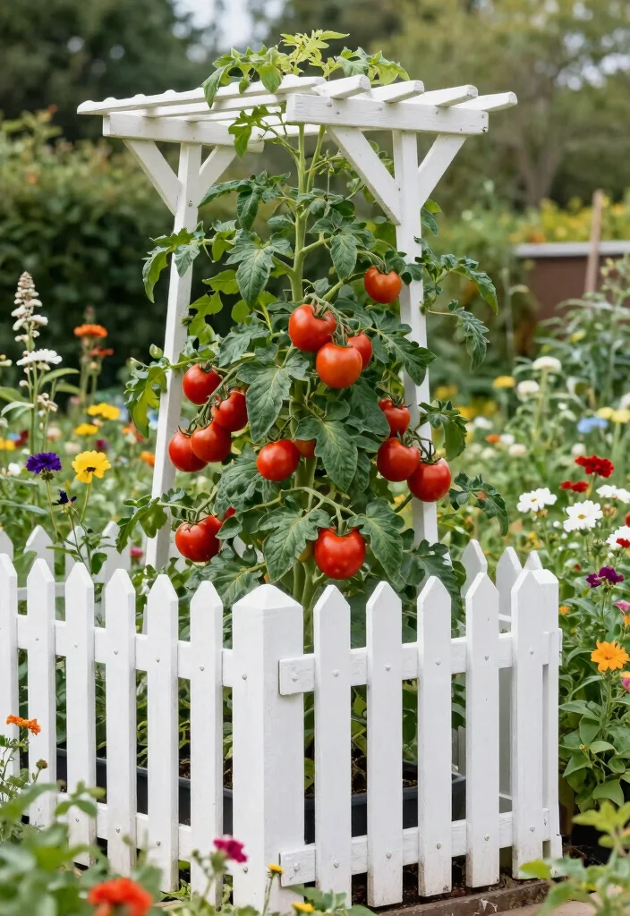 12 Tomato Trellis Ideas for Raised Garden Beds 11. Fence Trellis 0