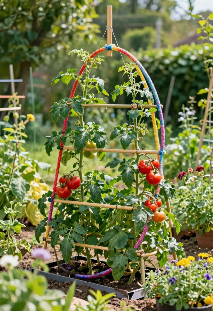 12 Tomato Trellis Ideas for Raised Garden Beds 5. DIY Hoop Trellis 0