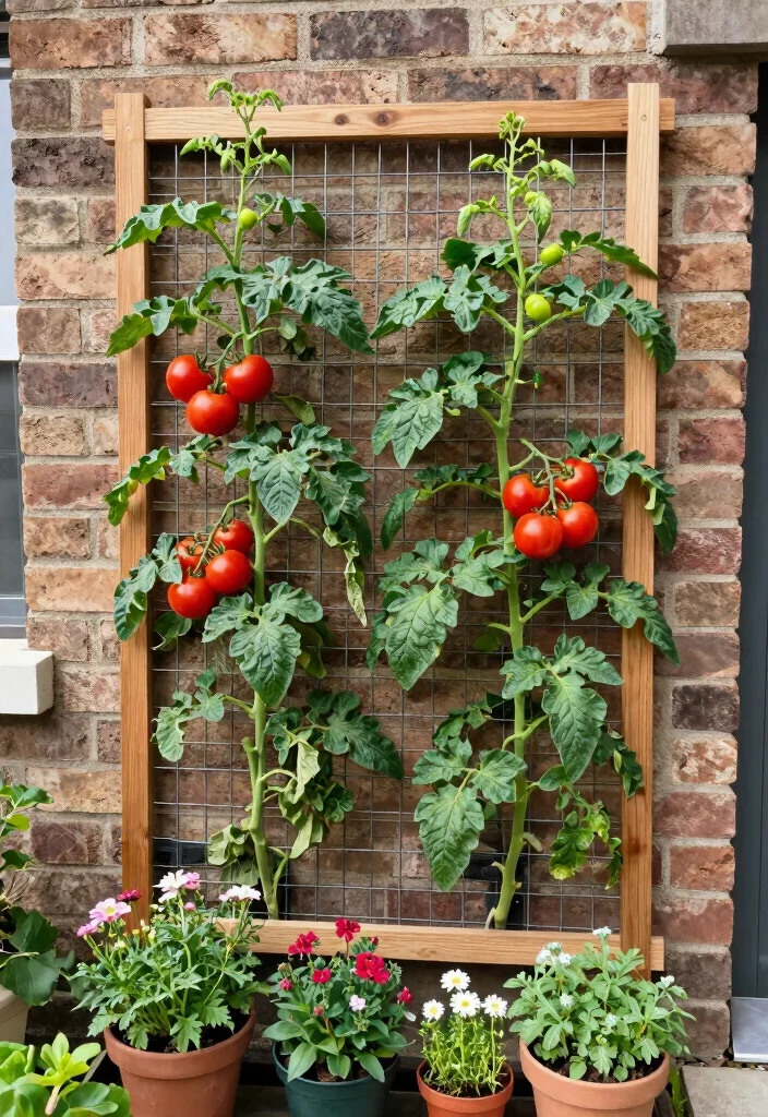 12 Tomato Trellis Ideas for Raised Garden Beds 8. Wall Mounted Trellis 0