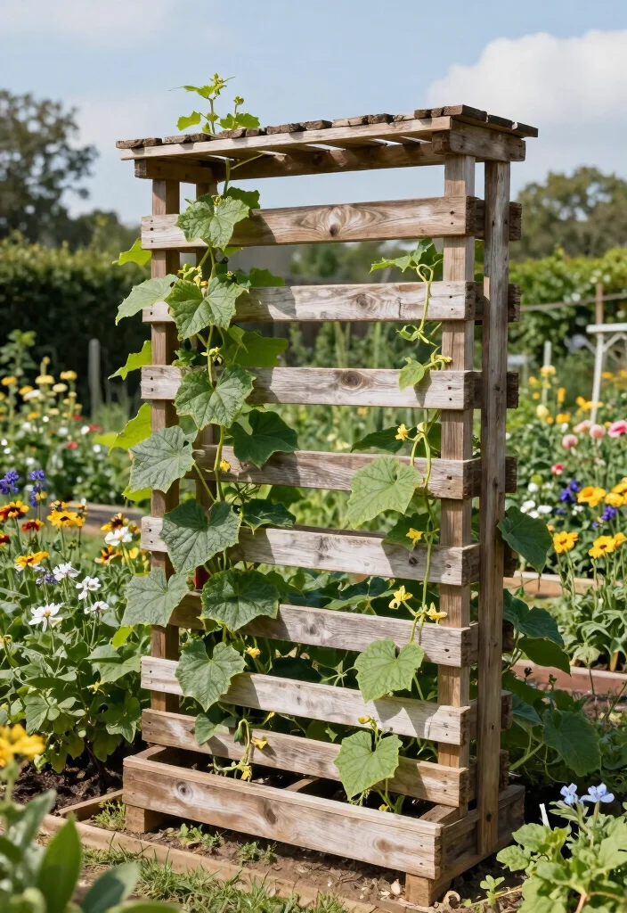 12 Trellis Ideas for Cucumbers That Maximize Yield 4. DIY Pallet Trellis 0