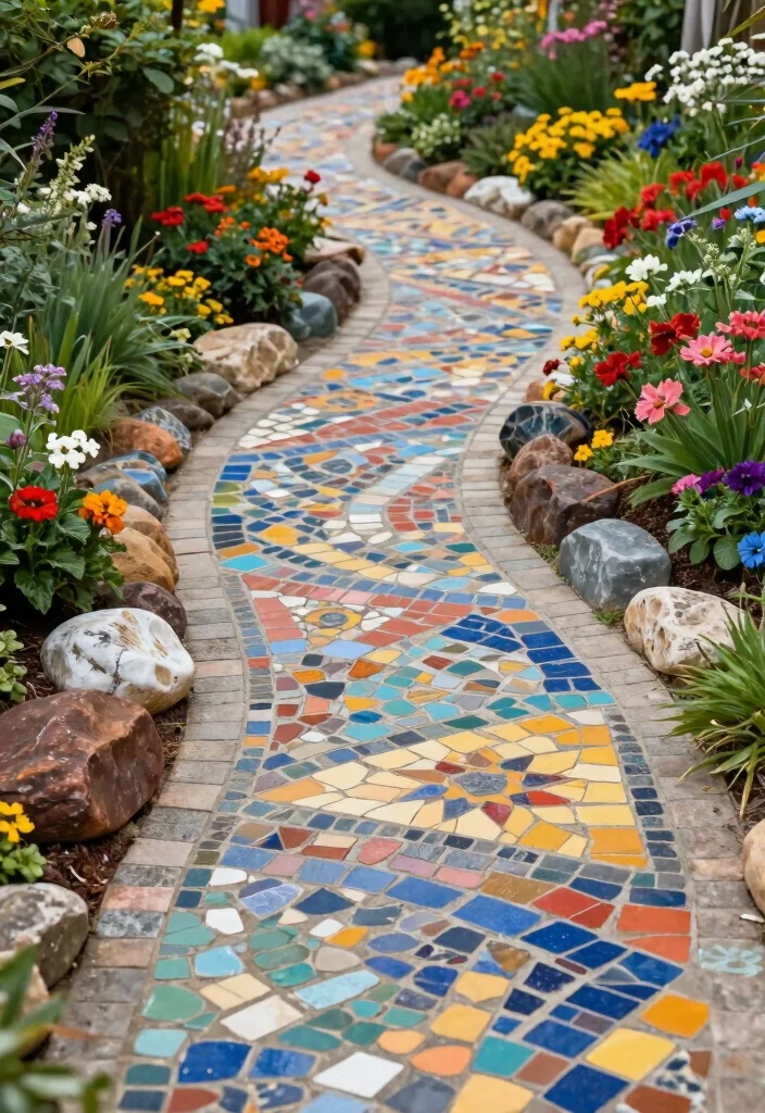 12 Uneven Backyard Ideas for Sloped Yard Solutions 9. Artistic Pathway Designs 0