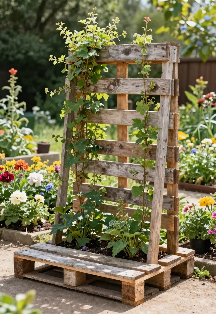 12 Unique Trellis Ideas to Make Your Garden Stand Out 12. DIY Pallet Trellis 0
