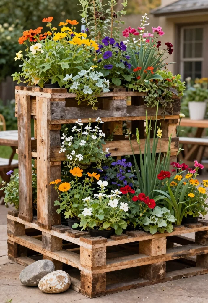 12 Wall Planter Ideas for Vertical Gardening 5. Recycled Pallet Planters 0