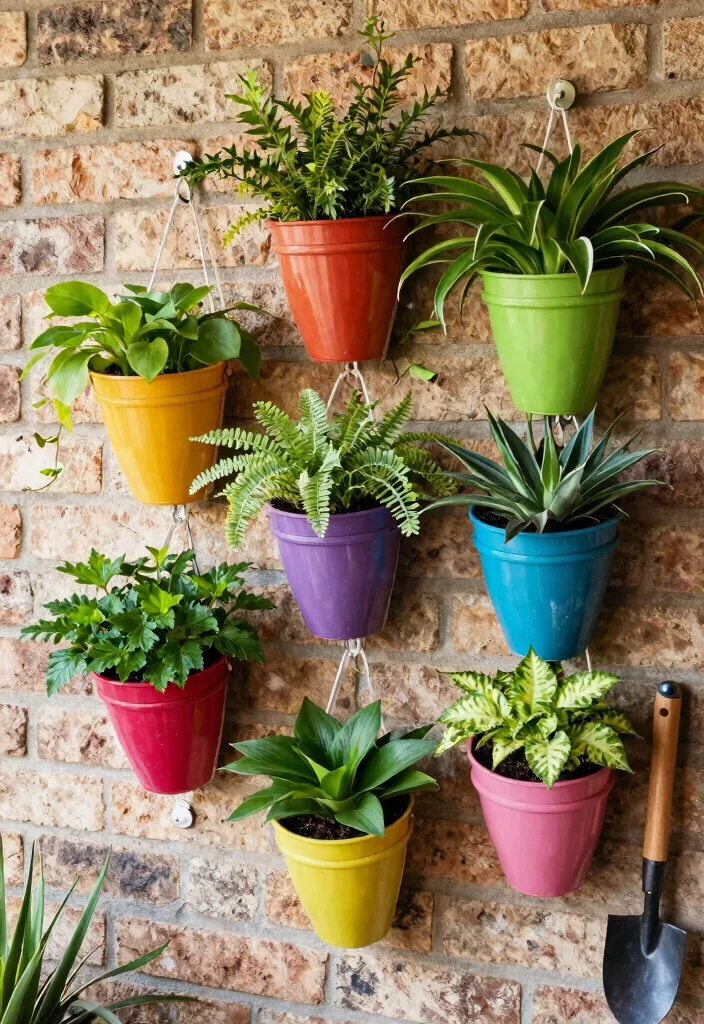 12 Wall Planter Ideas for Vertical Gardening 6. Hanging Pocket Planters 0