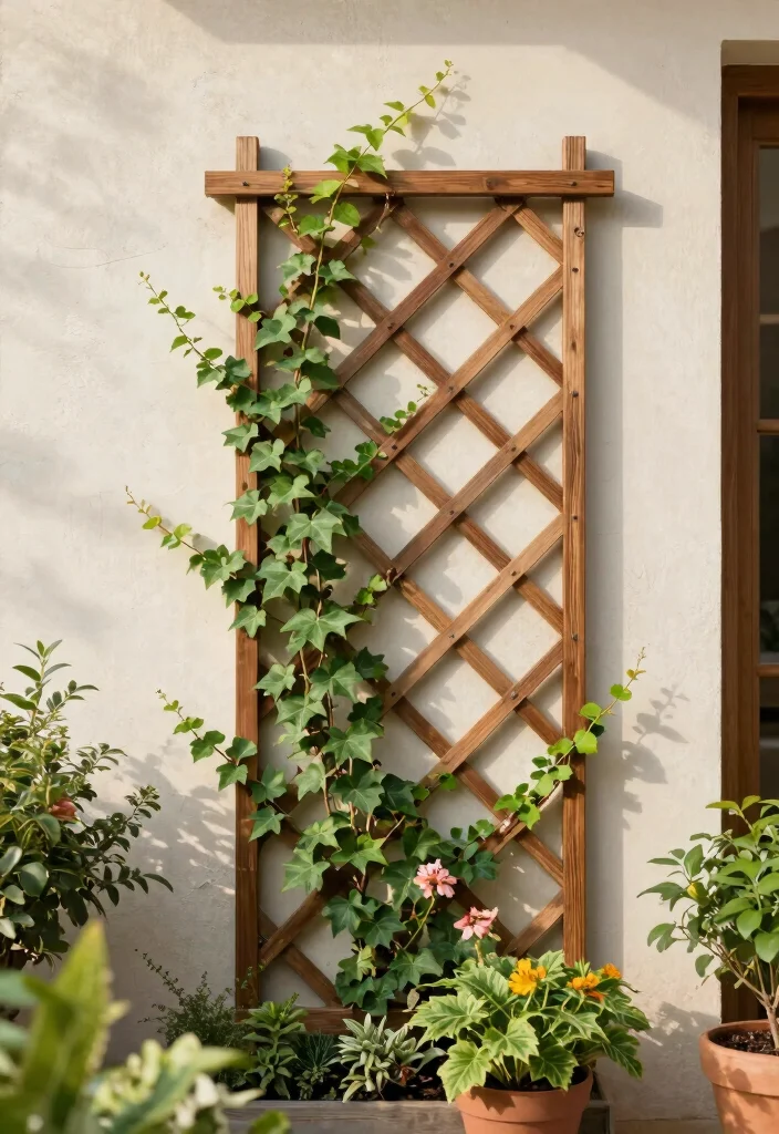 12 Wall Planter Ideas for Vertical Gardening 7. Wall Mounted Trellis 0