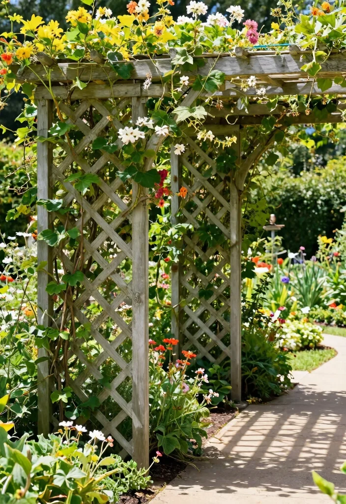 12 Wall Trellis Ideas for Vertical Flowers and Climbing Plants 61 12 Wall Trellis Ideas for Vertical Flowers and Climbing Plants 11. Trellis Covered in Lattice 0