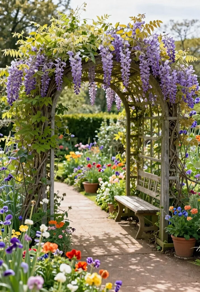 12 Wall Trellis Ideas for Vertical Flowers and Climbing Plants 35 12 Wall Trellis Ideas for Vertical Flowers and Climbing Plants 5. Arched Trellis for Climbing Vines 0
