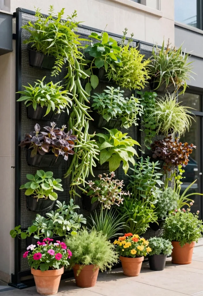12 Wall Trellis Ideas for Vertical Flowers and Climbing Plants 57 12 Wall Trellis Ideas for Vertical Flowers and Climbing Plants 7. Vertical Garden Mesh Panels 0