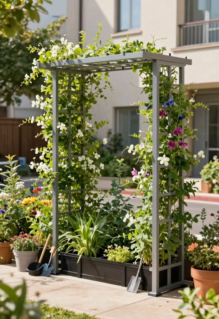 12 Wall Trellis Ideas for Vertical Flowers and Climbing Plants 59 12 Wall Trellis Ideas for Vertical Flowers and Climbing Plants 9. Retractable Garden Trellis 0