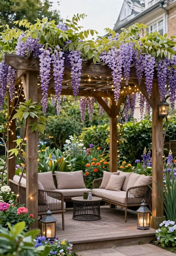 12 Wisteria Trellis Ideas for Dramatic Blooms and Shade 3. Pergola Covered in Wisteria 0