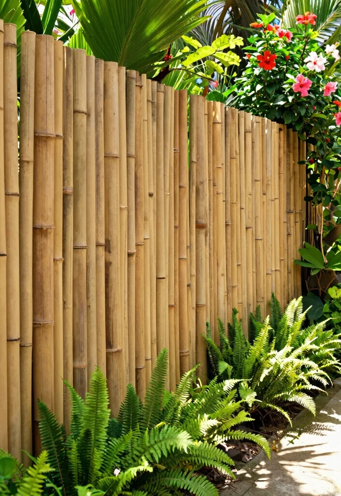 12 Wood Fence Ideas for Classic and Durable Yard Boundaries 6. Bamboo Fence 0