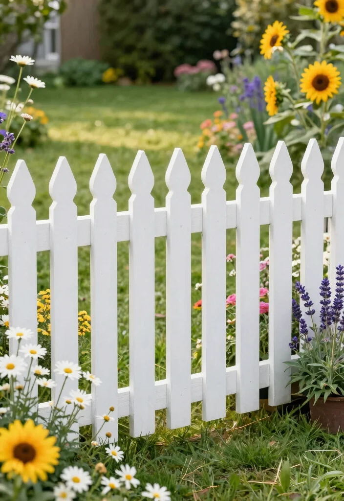12 Wood Fence Ideas for Classic and Durable Yard Boundaries 8. Classic Picket Fence 0