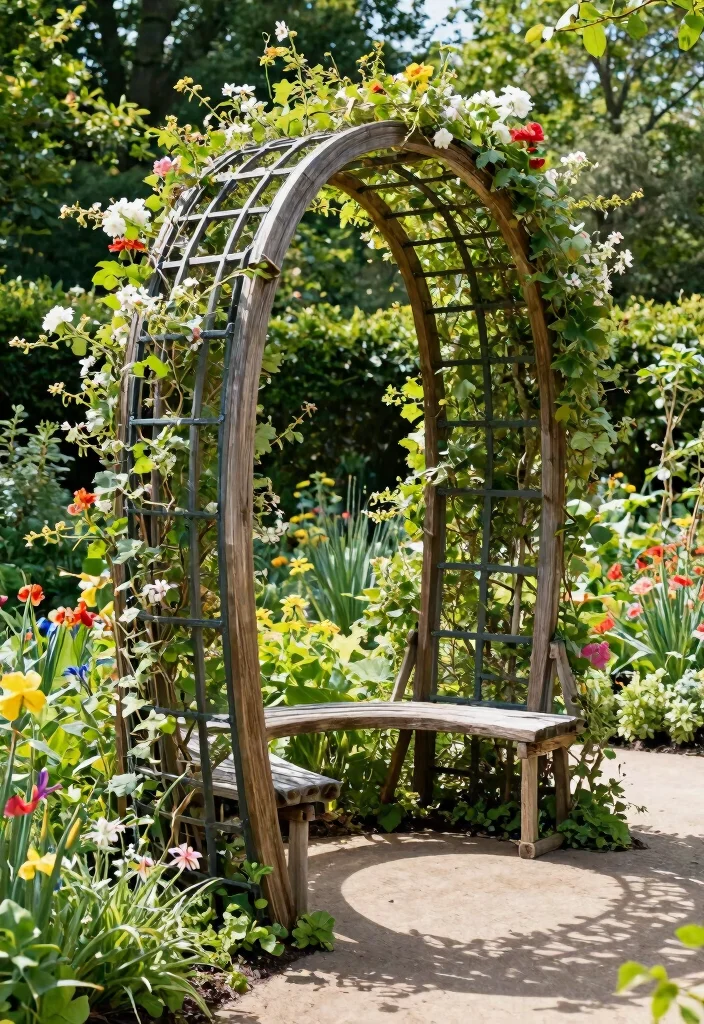 12 Wood Trellis Ideas for Natural and Classic Garden Style 10. Garden Trellis Sculpture 0