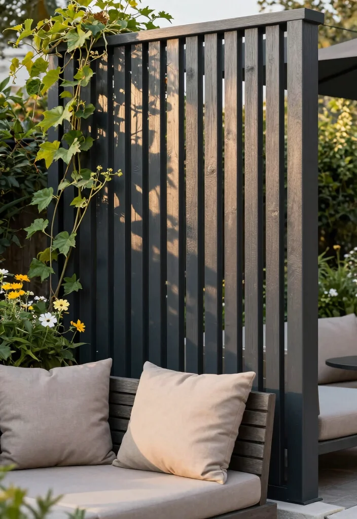 12 Wood Trellis Ideas for Natural and Classic Garden Style 4. Vertical Slatted Trellis 0