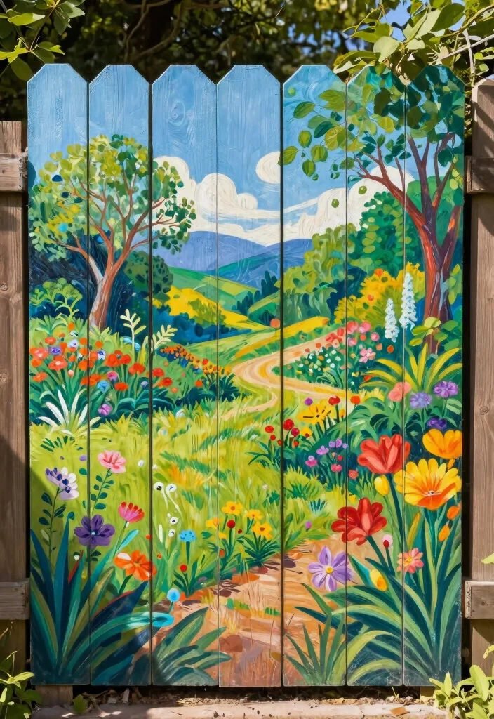 12 Wooden Fence Decorating Ideas to Personalize Your Yard 50 12 Wooden Fence Decorating Ideas to Personalize Your Yard 10. Colorful Painted Murals 0