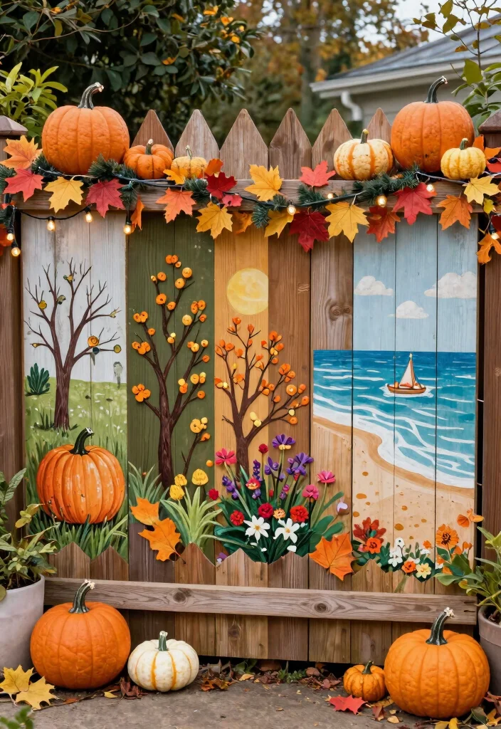 12 Wooden Fence Decorating Ideas to Personalize Your Yard 38 12 Wooden Fence Decorating Ideas to Personalize Your Yard 8. Seasonal Decor Swaps 0