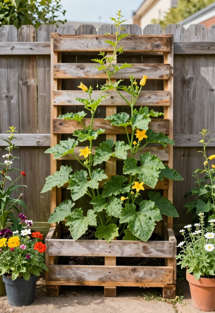 12 Zucchini Trellis Ideas for Healthier Plants and Easy Picking 3. Pallet Trellis 0