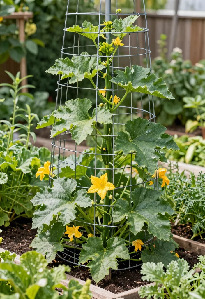12 Zucchini Trellis Ideas for Healthier Plants and Easy Picking 4. Wire Trellis System 0