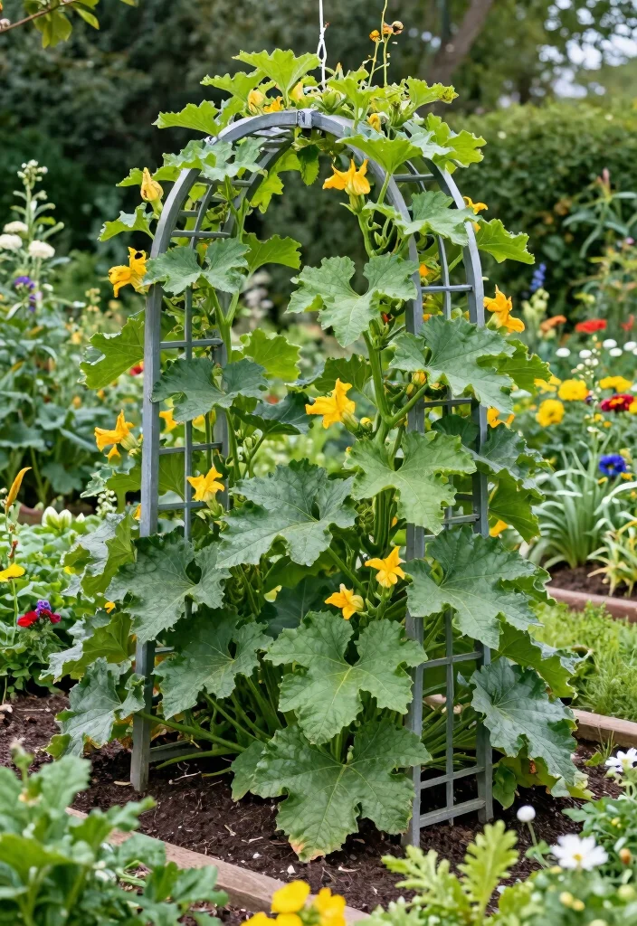 12 Zucchini Trellis Ideas for Healthier Plants and Easy Picking 5. Cattle Panel Trellis 0