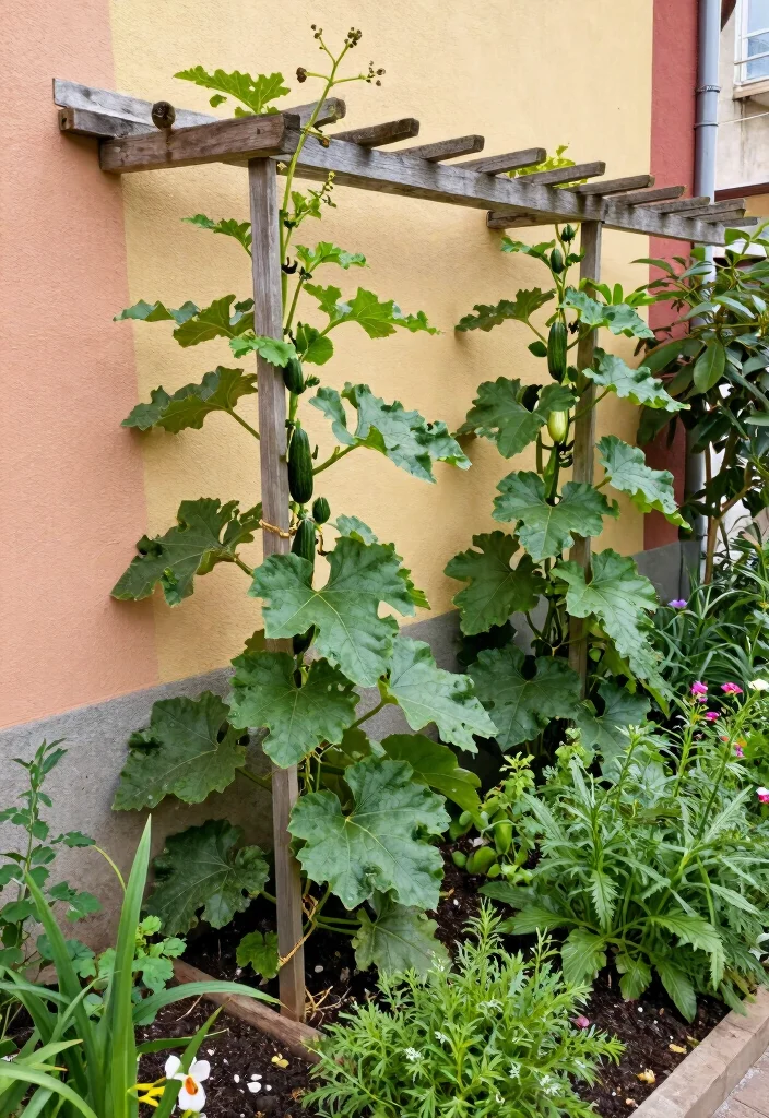12 Zucchini Trellis Ideas for Healthier Plants and Easy Picking 6. Lean to Trellis 0