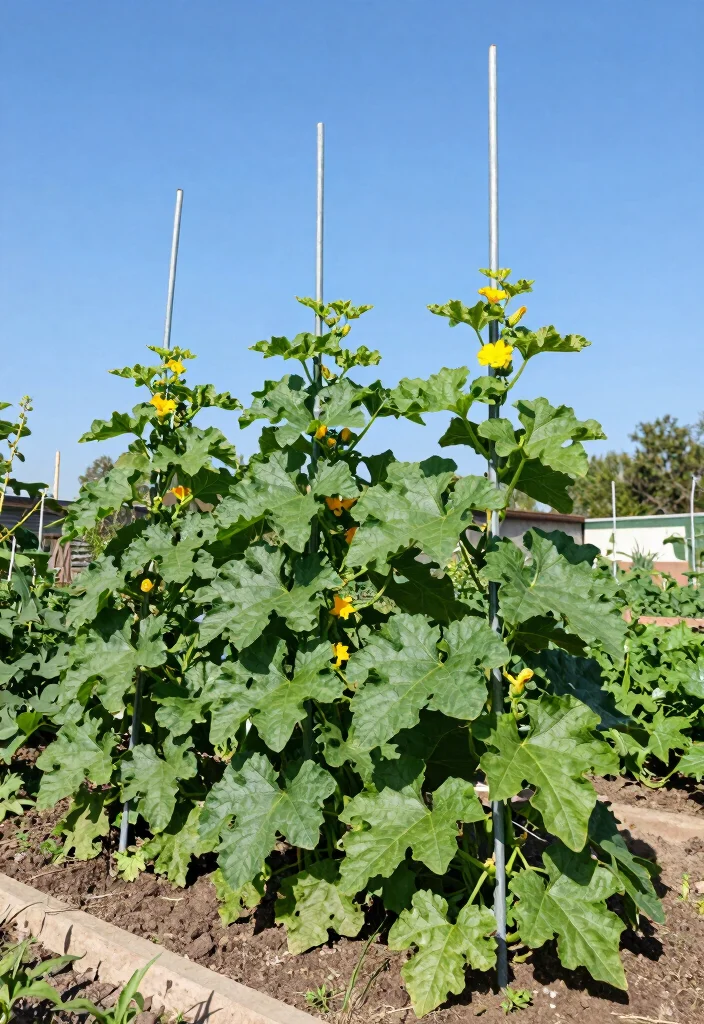 12 Zucchini Trellis Ideas for Healthier Plants and Easy Picking 7. T Post Trellis 0