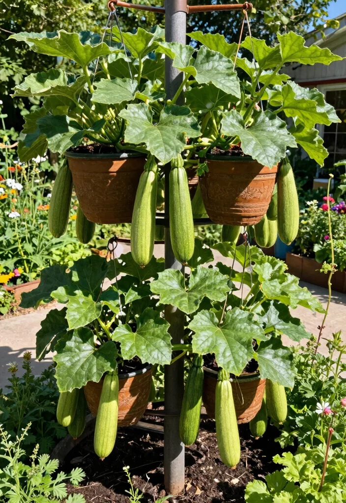 12 Zucchini Trellis Ideas for Healthier Plants and Easy Picking 9. Hanging Basket Trellis 0