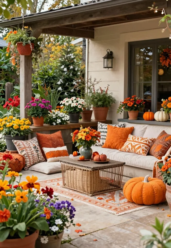 14 Back Patio Ideas for Everyday Outdoor Use 10. Seasonal Decor Changes 0
