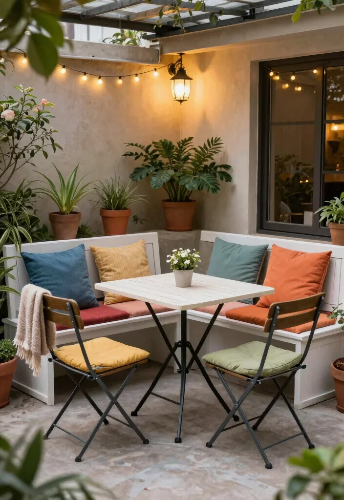 14 Back Patio Ideas for Everyday Outdoor Use 2. Compact Outdoor Furniture for Comfort 0