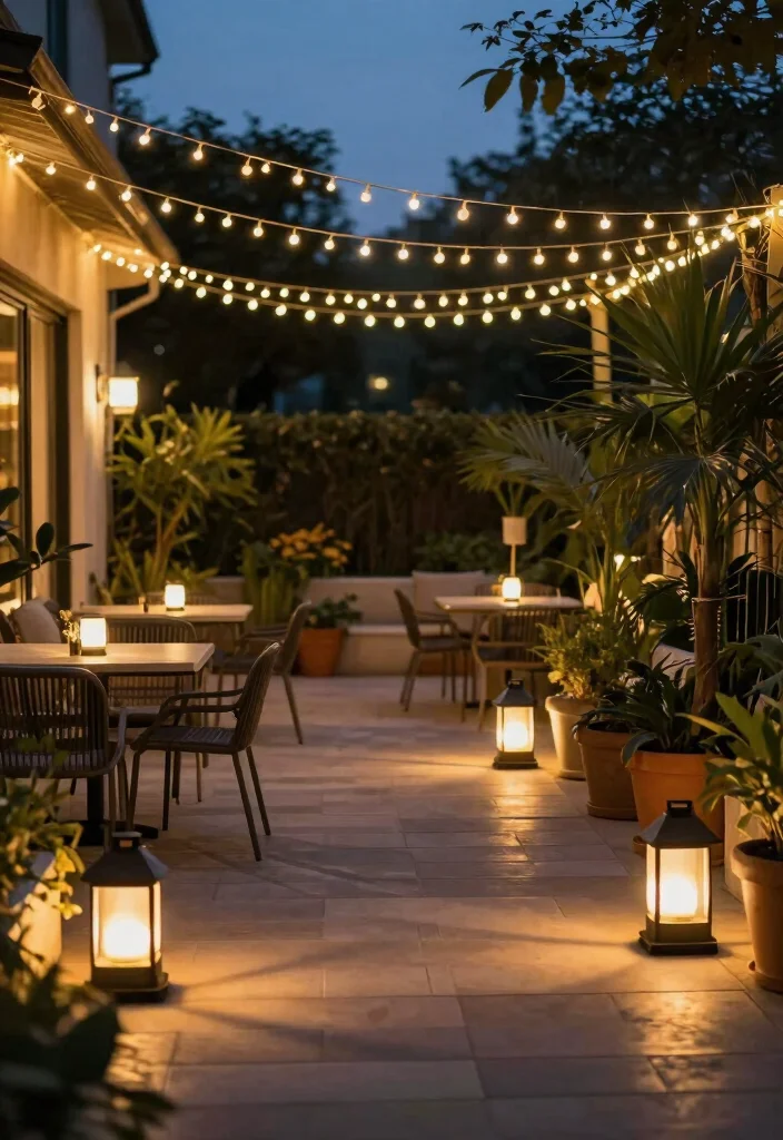 14 Back Patio Ideas for Everyday Outdoor Use 4. Garden Lighting to Set the Mood 0